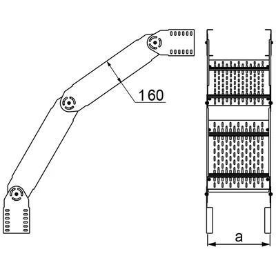 Articulated arch width 400mm height 160mm