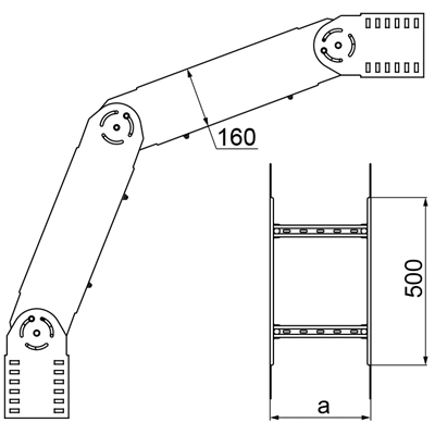 Articulated arch width 400mm height 160mm