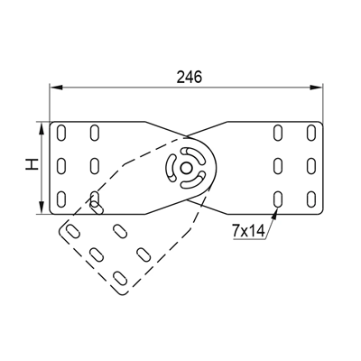 Articulated connector for cable tray, LGPH100