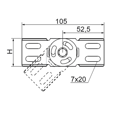 Articulated connector for cable tray, LGPH50