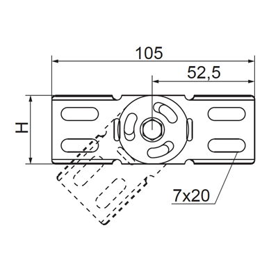 Articulated connector for the cable tray, LGJH42