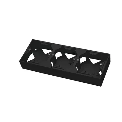 AS 3-fach Wandeinbaudose, schwarz metallic