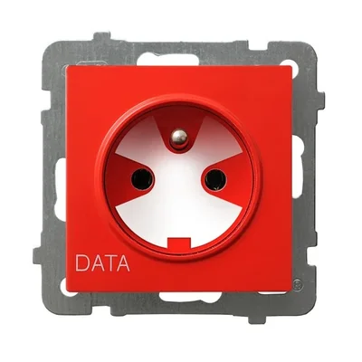 AS Base de enchufe individual con puesta a tierra DATA blanco, con llave de autorización