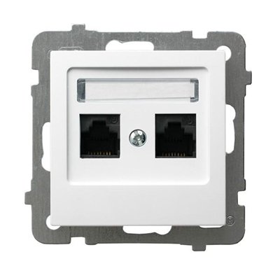 AS Computer socket, double, cat. 5e white, without frame