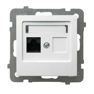 AS Computer socket, single, cat. 5e white, RJ-45