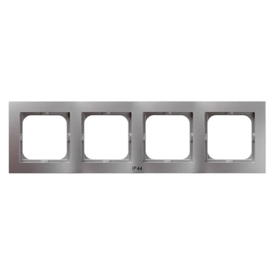 AS Cornice quadrupla per interruttori IP-44, argento