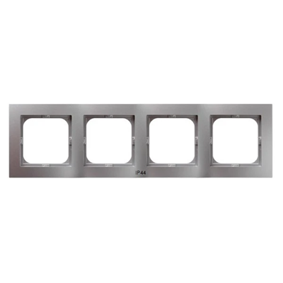 AS Cornice quadrupla per interruttori IP-44, argento