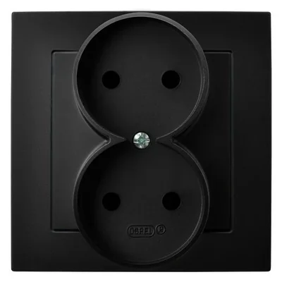 AS Doppelsteckdose schwarz metallic