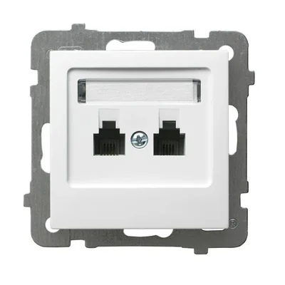 AS Doppia presa telefonica indipendente, colore bianco