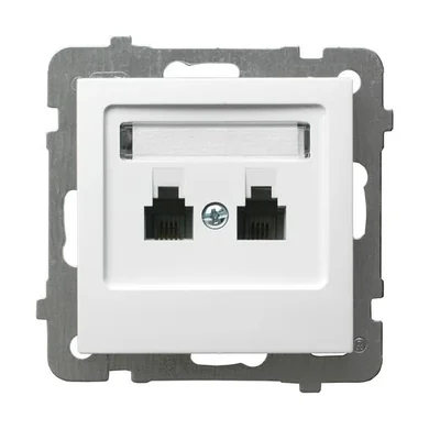 AS Doppia presa telefonica indipendente, colore bianco
