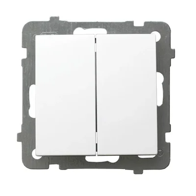 AS Double closing switch white, without frame