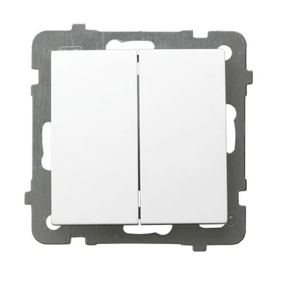 AS Double closing switch white, without frame