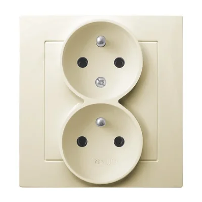 AS Double earthed socket with phase invariance function ecru