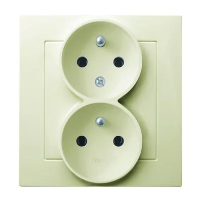 AS Double earthed socket with phase invariance function ecru