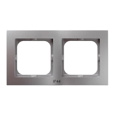 AS Double frame for IP-44 switches silver