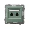 AS Double parallel telephone socket, matt green