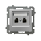 AS Double parallel telephone socket silver