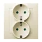 AS Double socket outlet with earthing and ecru current path shutters