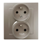 AS Double socket outlet with earthing and phase invariance satin light function