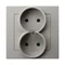 AS Double socket with current path shutters cashmere