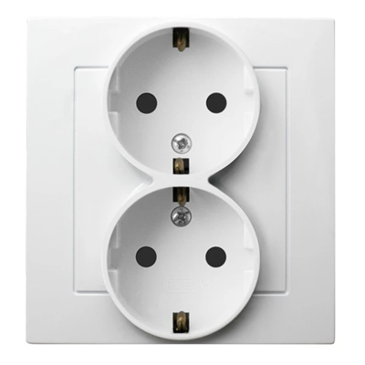 AS Double socket with earthing schko white