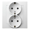 AS Double socket with earthing schko white