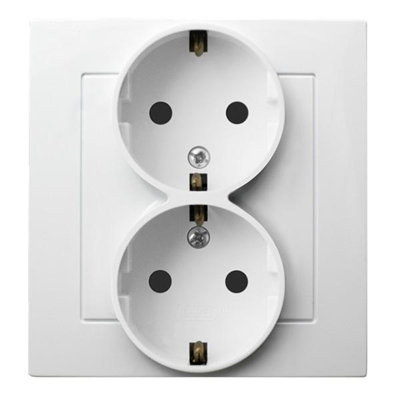 AS Double socket with earthing schko white