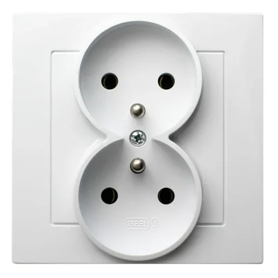 AS Double socket with earthing white