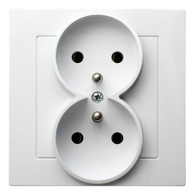 AS Double socket with earthing white