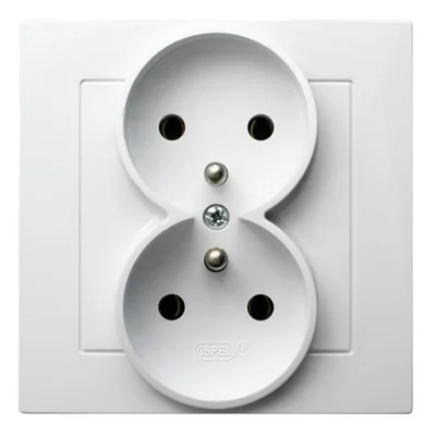 AS Double socket with earthing white