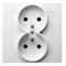 AS Double socket with earthing white