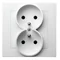 AS Double socket with earthing white