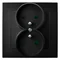 AS Double socket with grounding and current path shutters, black metallic