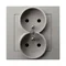 AS Double socket with grounding cashmere