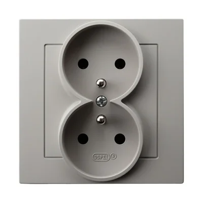 AS Double socket with grounding cashmere