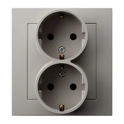 AS Double socket with grounding schuko cashmere
