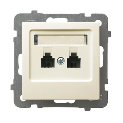 AS Double telephone socket, independent ecru