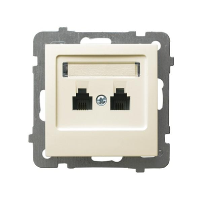 AS Double telephone socket, independent ecru