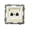 AS Double telephone socket, independent ecru
