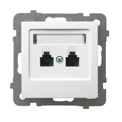 AS Double telephone socket, independent white