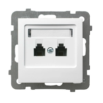 AS Double telephone socket, independent white