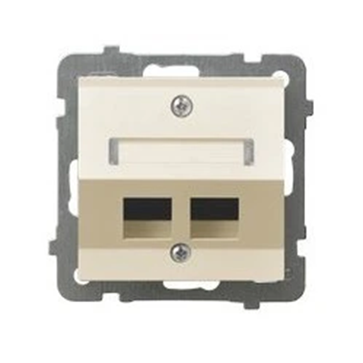 AS Ecru double computer socket housing