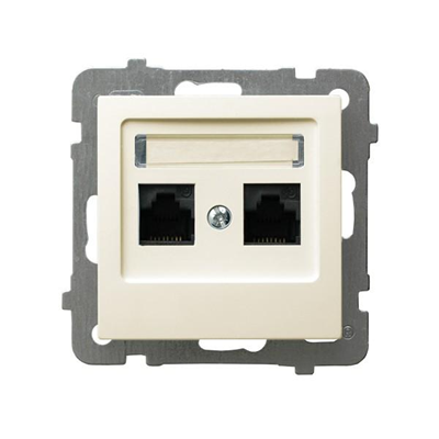 AS Ecru double computer socket housing