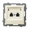 AS Ecru double parallel telephone socket