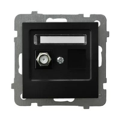 AS Einzelantennendose Typ F, schwarz metallic