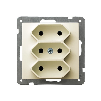 AS EURO ecru triple socket