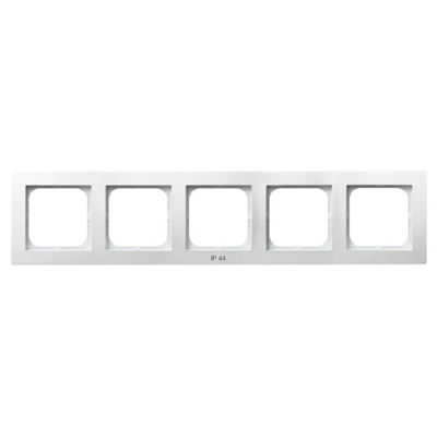 AS Five-gang frame for IP44 switches, white