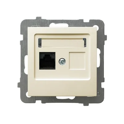 AS Gniazdo komputerowe pojedyncze kat. 5e ecru RJ-45