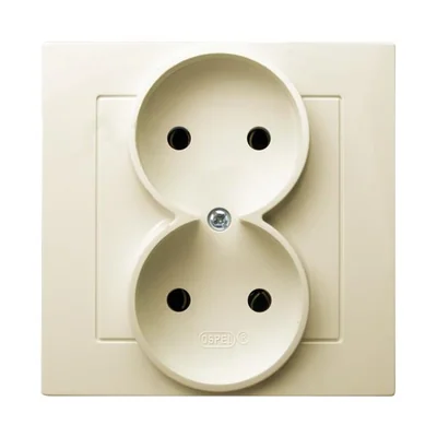 AS Gniazdo podwójne ecru