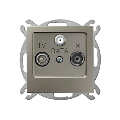 AS Gniazdo RTV DATA satyna light